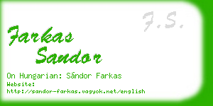 farkas sandor business card